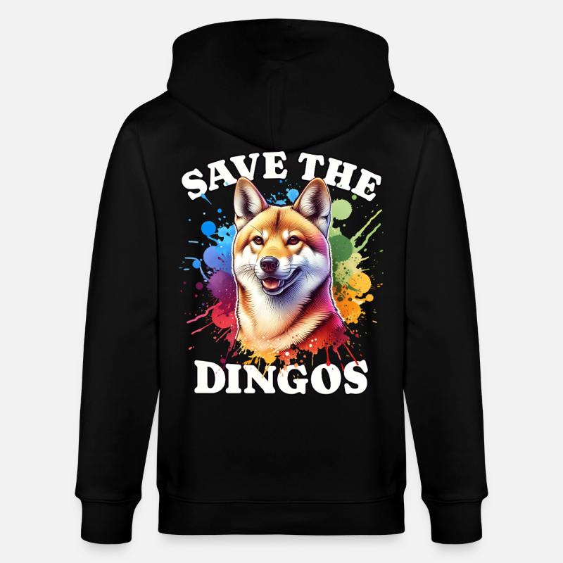Australischer Wildhund Save Dingo - Stanley/Stella Unisex Bio-Kapuzenjacke CULTIVATOR  - Schwarz