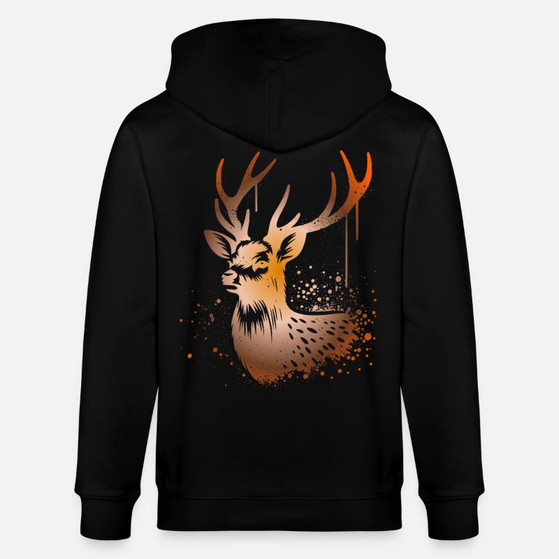 Sikahirsch Sika Deer - Stanley/Stella Unisex Bio-Kapuzenjacke CULTIVATOR  - Schwarz