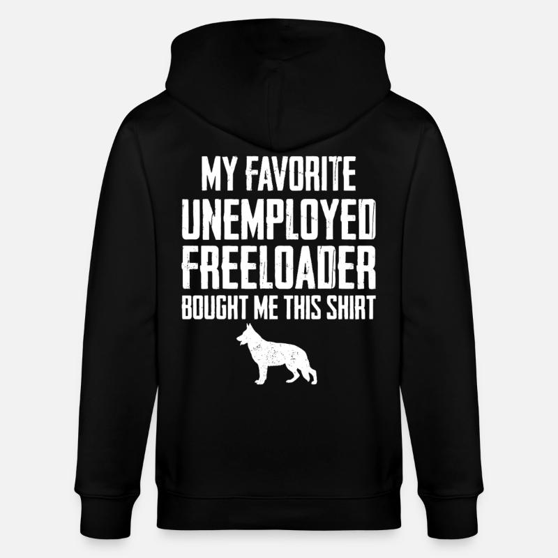 Funny German Shepherd Freeloader - Stanley/Stella CULTIVATOR Unisex Organic Hooded Jacket - black