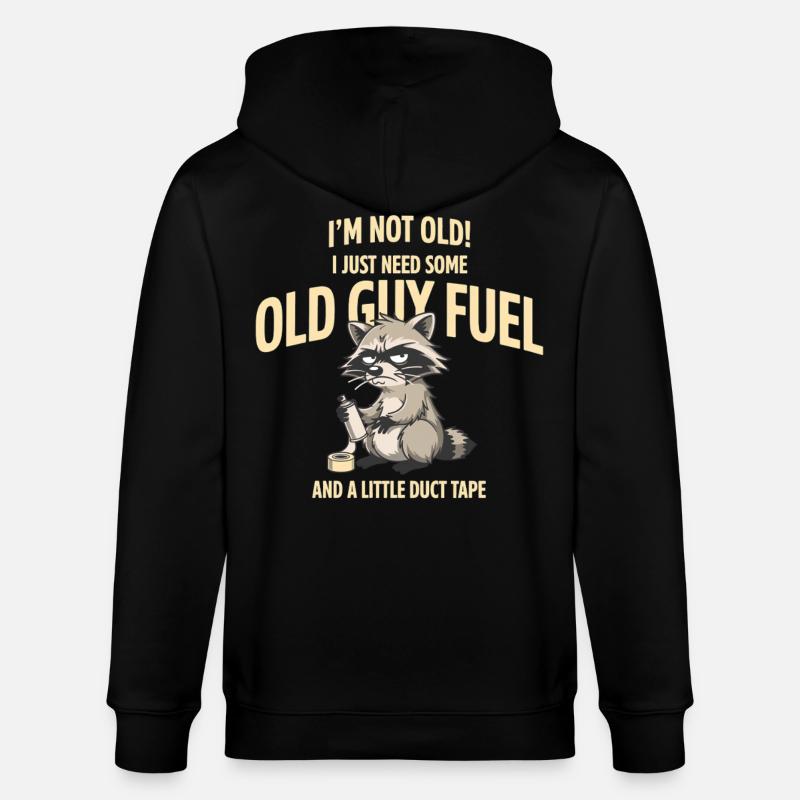 Grumpy Raccoon Old Guy Fuel Tee - Veste à capuche bio CULTIVATOR Stanley/Stella Unisexe - noir