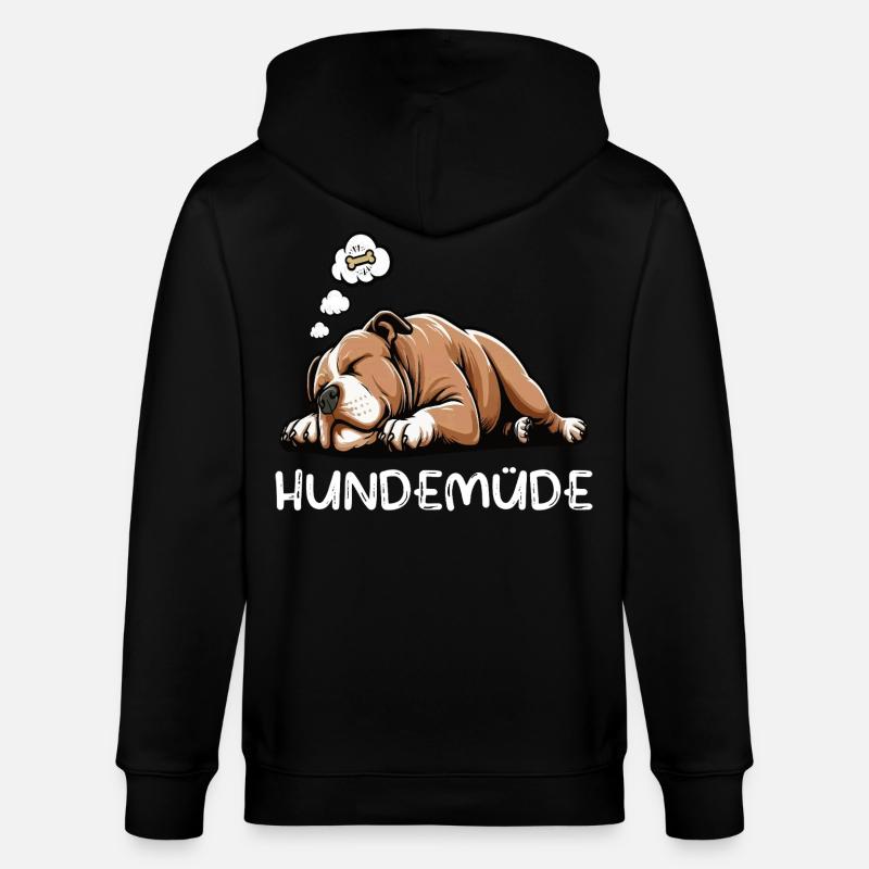 Hundemüde American Bully Bully Pit Bullybesitzer - Stanley/Stella Unisex Bio-Kapuzenjacke CULTIVATOR  - Schwarz