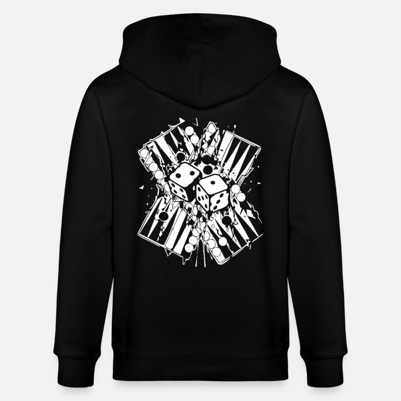 Backgammon | Brettspiel | Geschenk - Stanley/Stella Unisex Bio-Kapuzenjacke CULTIVATOR  - Schwarz