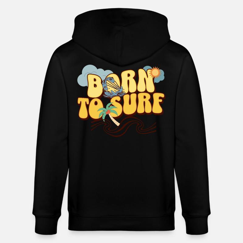Né pour surfer - Veste à capuche bio CULTIVATOR Stanley/Stella Unisexe - noir