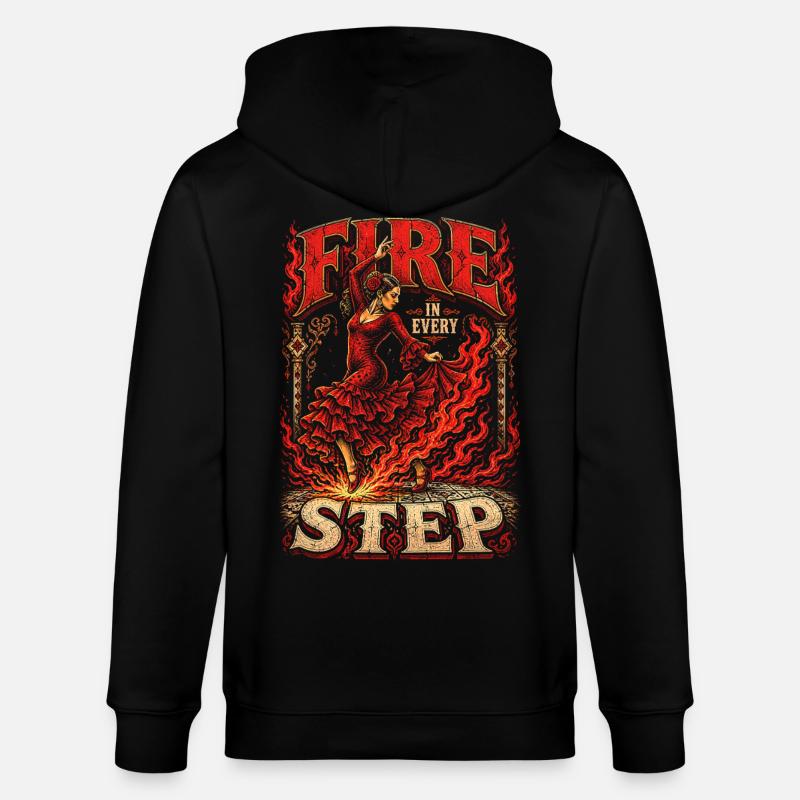 Flamenco Fire In Every Step - Stanley/Stella Unisex Bio-Kapuzenjacke CULTIVATOR - Schwarz