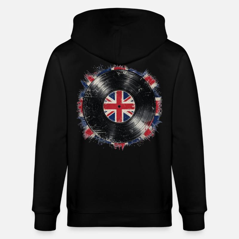 Drapeau britannique en vinyle - Veste à capuche bio CULTIVATOR Stanley/Stella Unisexe - noir