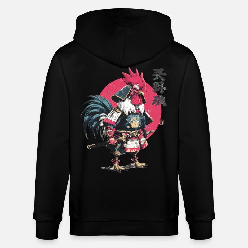 Armure samouraï coq - Veste à capuche bio CULTIVATOR Stanley/Stella Unisexe - noir