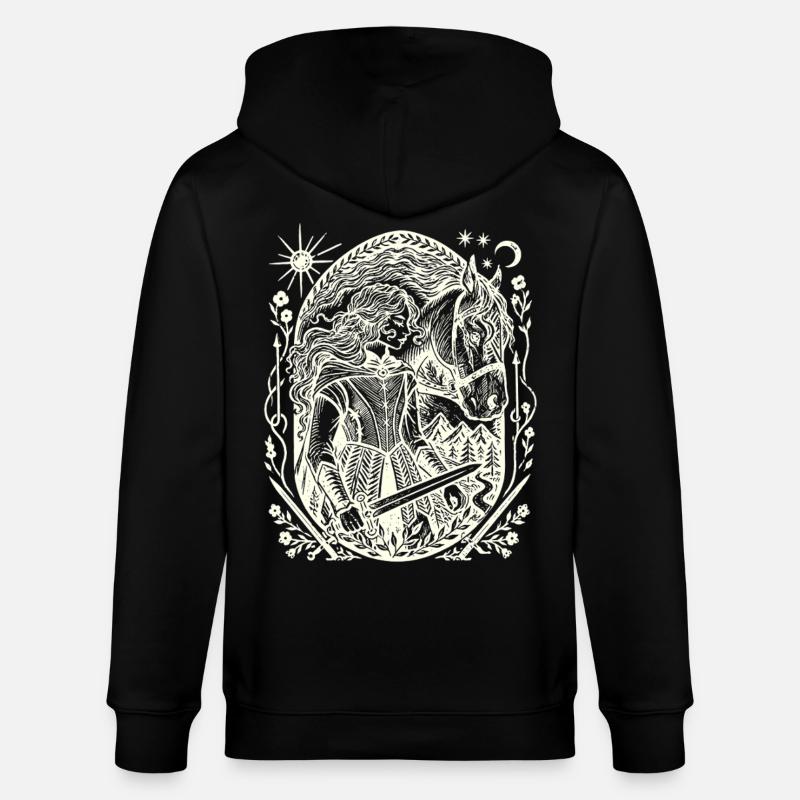 Moonlight Forest Magic Circle - Stanley/Stella CULTIVATOR  Unisex Organic Hooded Jacket - black