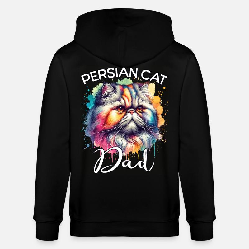 Papa chat perse - Veste à capuche bio CULTIVATOR Stanley/Stella Unisexe - noir