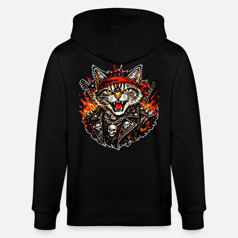 Chat à bascule - Veste à capuche bio CULTIVATOR Stanley/Stella Unisexe - noir