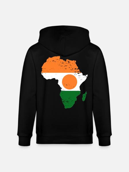 Niger_Flagge_Afrika_used - Stanley/Stella CULTIVATOR  Unisex Organic Hooded Jacket - black
