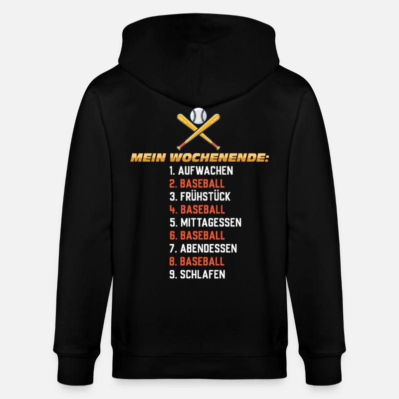 Baseball Wochenende – Mein Plan - Stanley/Stella Unisex Bio-Kapuzenjacke CULTIVATOR  - Schwarz