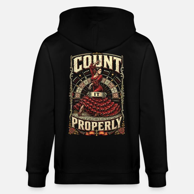 Flamenco Count It Properly - Stanley/Stella Unisex Bio-Kapuzenjacke CULTIVATOR  - Schwarz
