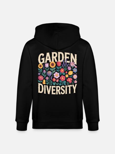 Jardin Diversité Florale - Veste à capuche bio CULTIVATOR Stanley/Stella Unisexe - noir