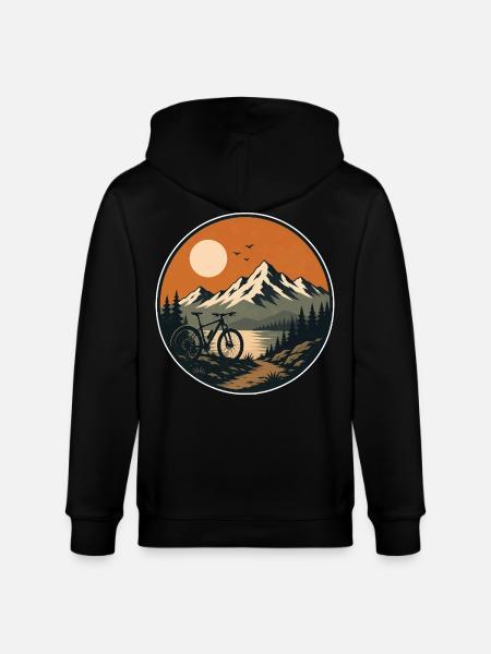 Vélo Mountain Lake Sunset - Veste à capuche bio CULTIVATOR Stanley/Stella Unisexe - noir