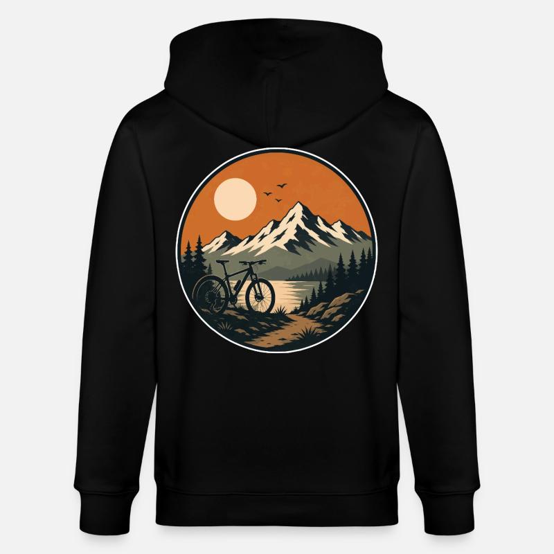 Vélo Mountain Lake Sunset - Veste à capuche bio CULTIVATOR Stanley/Stella Unisexe - noir