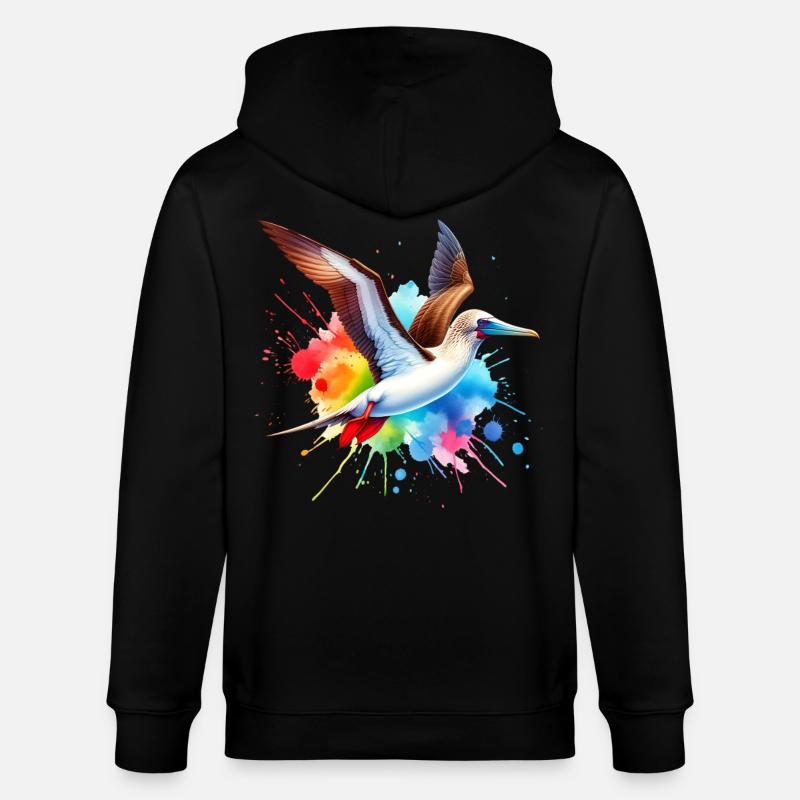 Rotfusstölpel Geschenk - Stanley/Stella Unisex Bio-Kapuzenjacke CULTIVATOR  - Schwarz