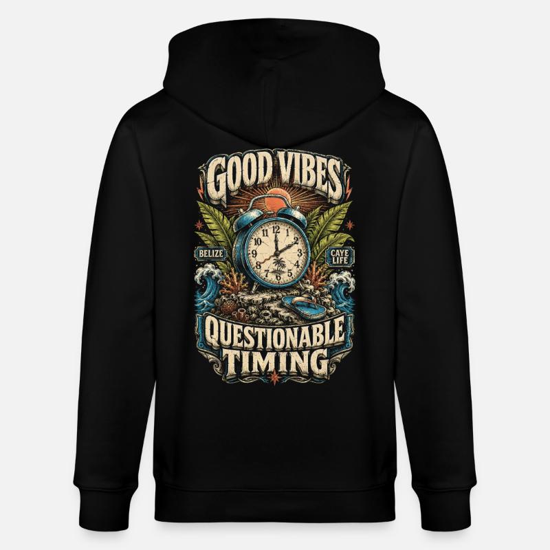 Belize Belizean Root Questionable Timing - Stanley/Stella CULTIVATOR  Unisex Organic Hooded Jacket - black