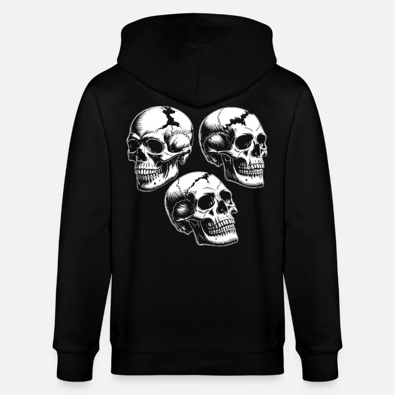 Silhouettes des Trois Crânes - Veste à capuche bio CULTIVATOR Stanley/Stella Unisexe - noir