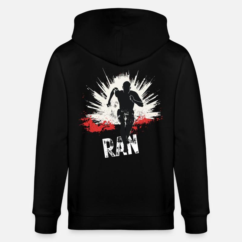 Running Jogging Runner Sprint Design - Stanley/Stella CULTIVATOR  Unisex Organic Hooded Jacket - black
