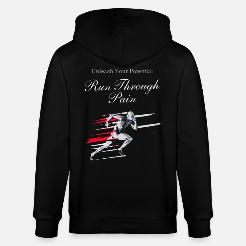 Running Jogging Motivation Sprint Runner Design - Stanley/Stella Unisex Bio-Kapuzenjacke CULTIVATOR - Schwarz
