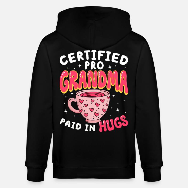 Grand-mère Grand-mère Professionnelle Certifiée - Veste à capuche bio CULTIVATOR Stanley/Stella Unisexe - noir