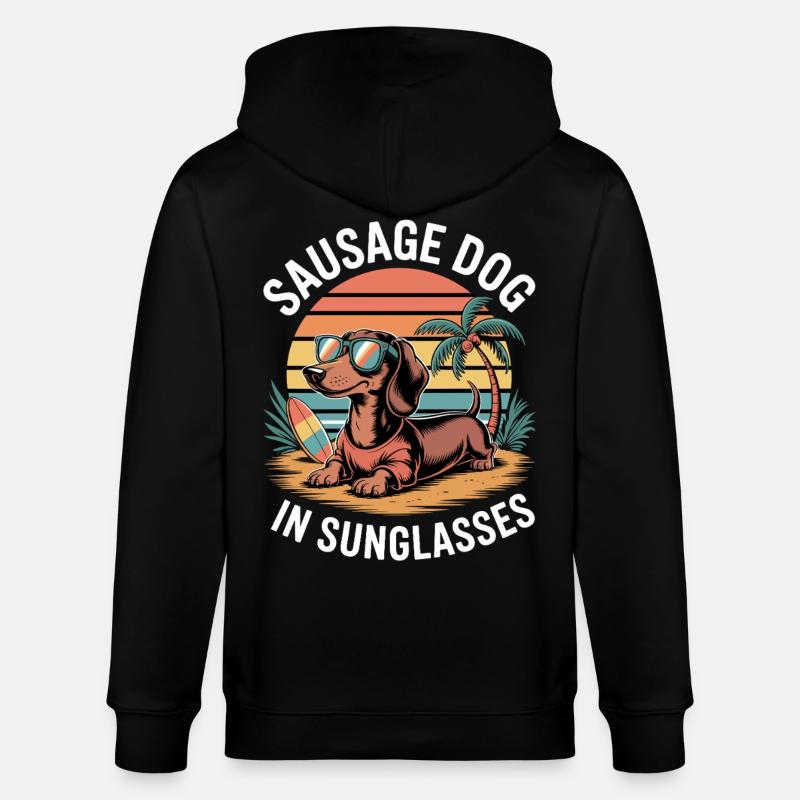 Teckel de plage - Veste à capuche bio CULTIVATOR Stanley/Stella Unisexe - noir
