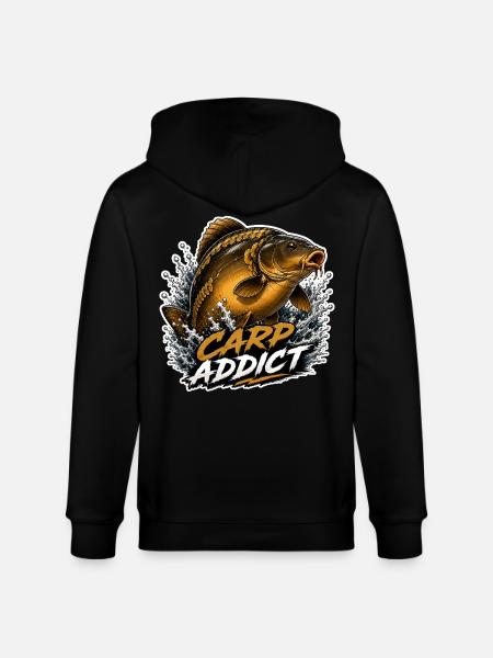 Carp Addict Spiegel Karpfenfischerei-Design - Stanley/Stella Unisex Bio-Kapuzenjacke CULTIVATOR - Schwarz