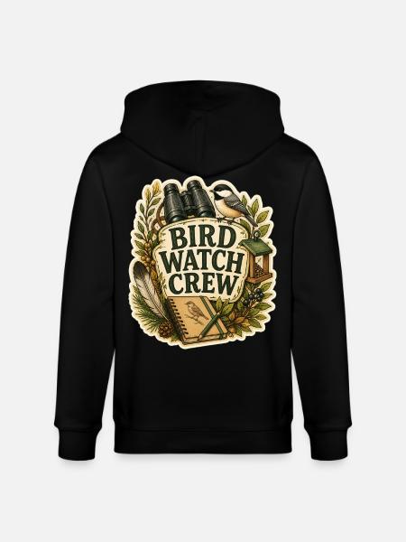 BIRD WATCH CREW Clouds - Stanley/Stella CULTIVATOR Unisex Organic Hooded Jacket - black