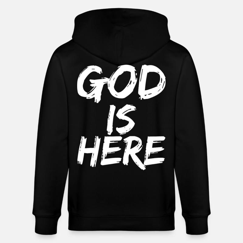 god is here - Stanley/Stella Unisex Bio-Kapuzenjacke CULTIVATOR  - Schwarz