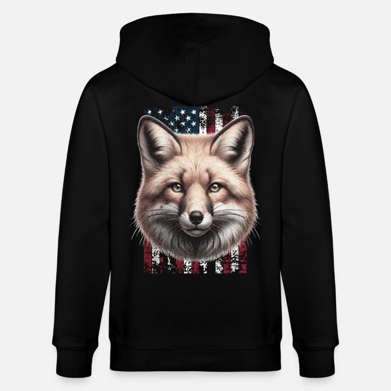 Fox US Red Fox Fox - Veste à capuche bio CULTIVATOR Stanley/Stella Unisexe - noir