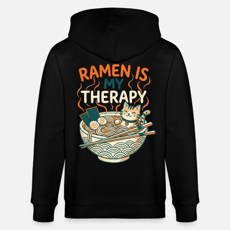 Ramen Therapy Cat - Veste à capuche bio CULTIVATOR Stanley/Stella Unisexe - noir