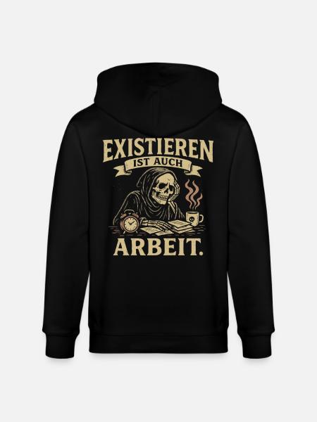 Skelett Existieren Arbeit Shirt - Stanley/Stella Unisex Bio-Kapuzenjacke CULTIVATOR - Schwarz