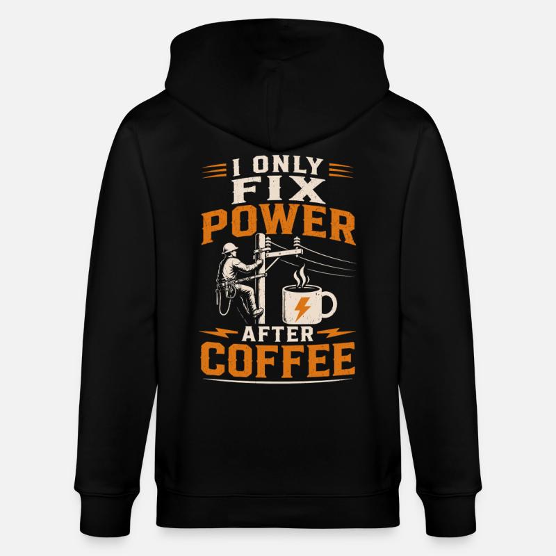 Elektriker Kaffee Spannung Kabel Technik - Stanley/Stella Unisex Bio-Kapuzenjacke CULTIVATOR  - Schwarz