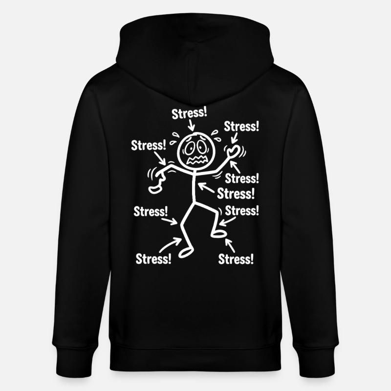 stress_figur_pfeile - Stanley/Stella Unisex Bio-Kapuzenjacke CULTIVATOR  - Schwarz