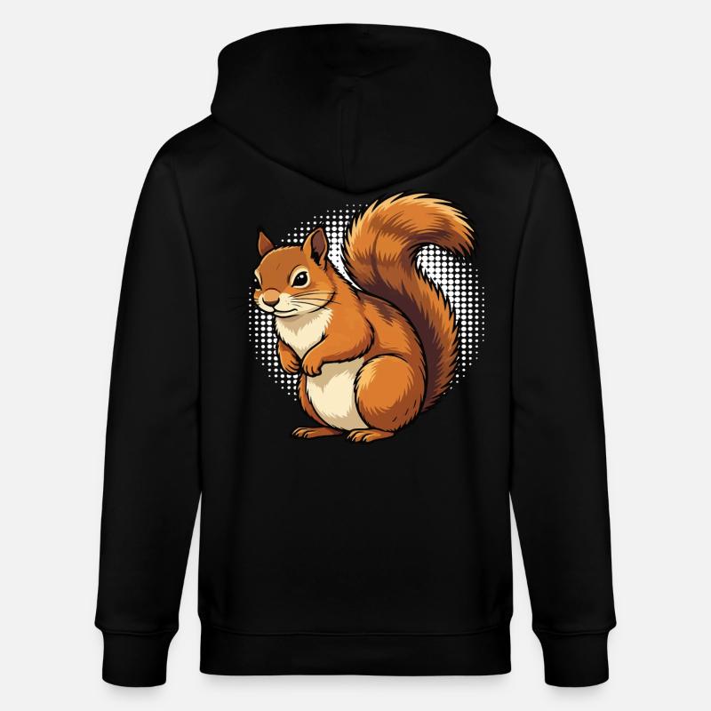 Eichhörnchen Eichhorn Eichhörnchenliebhaber Nager - Stanley/Stella Unisex Bio-Kapuzenjacke CULTIVATOR  - Schwarz