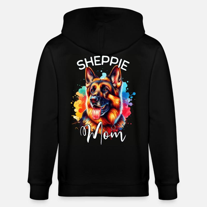 German Shepherd Mama - Stanley/Stella CULTIVATOR Unisex Organic Hooded Jacket - black