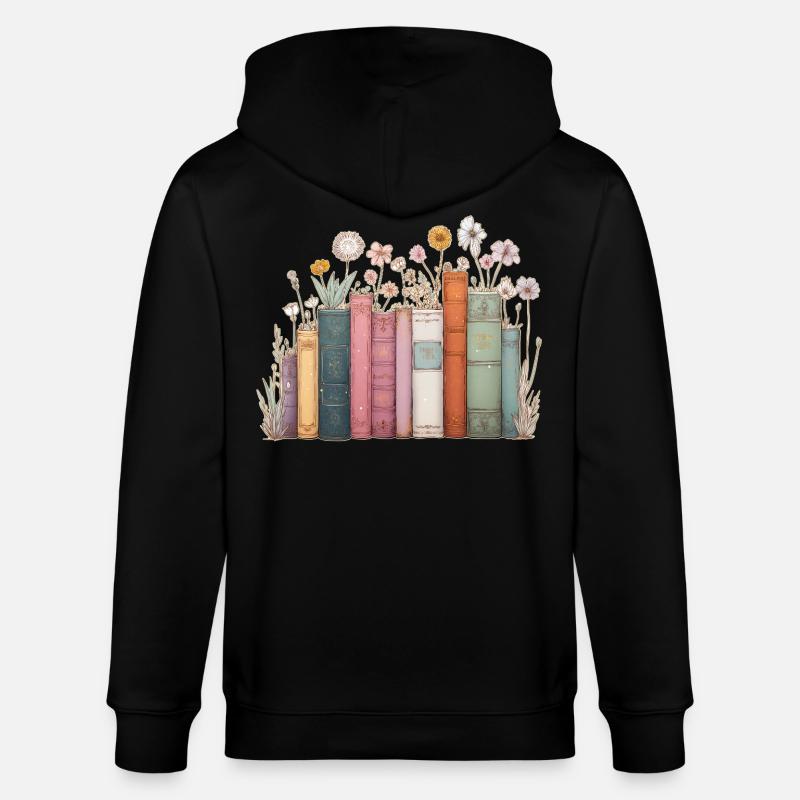 Livres avec des fleurs - Veste à capuche bio CULTIVATOR Stanley/Stella Unisexe - noir