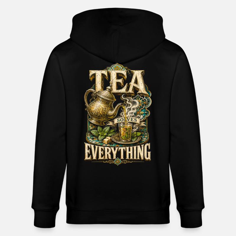 Marokkaner Marokko Tea Solves Everything - Stanley/Stella Unisex Bio-Kapuzenjacke CULTIVATOR - Schwarz