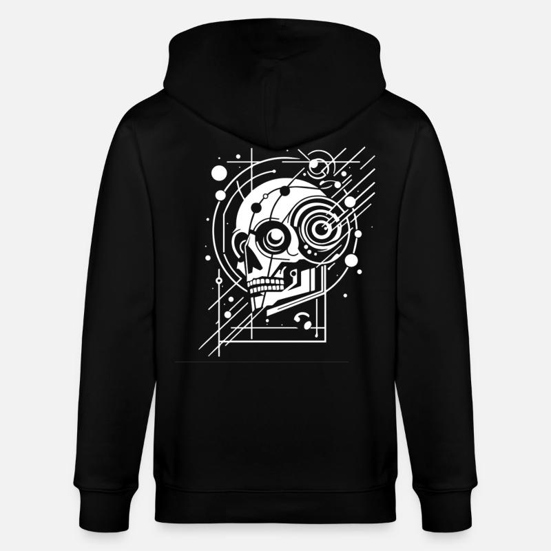 Cyber-Schädel Geometrie Neon - Stanley/Stella Unisex Bio-Kapuzenjacke CULTIVATOR - Schwarz