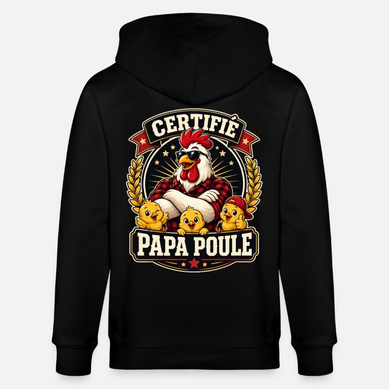 Papa Poule Certifié - Veste à capuche bio CULTIVATOR Stanley/Stella Unisexe - noir