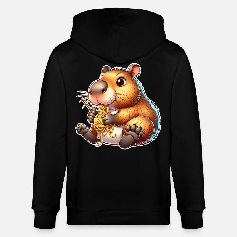 Pâtes à capybara - Veste à capuche bio CULTIVATOR Stanley/Stella Unisexe - noir