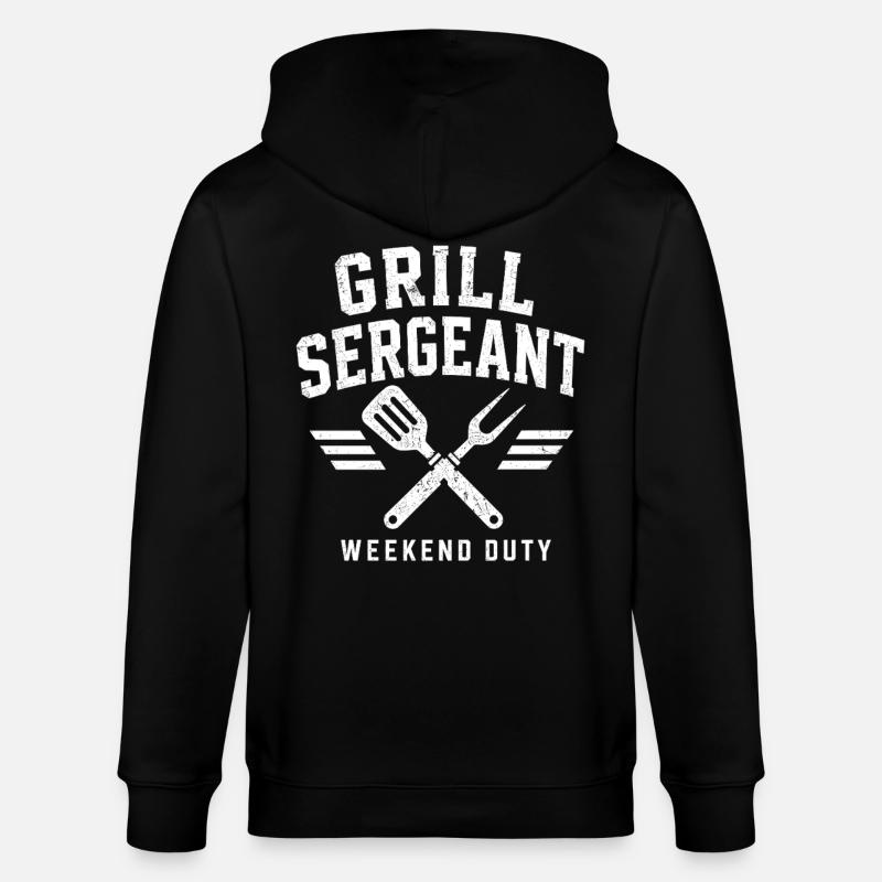 Grill Sergeant BBQ Shirt - Stanley/Stella Unisex Bio-Kapuzenjacke CULTIVATOR - Schwarz