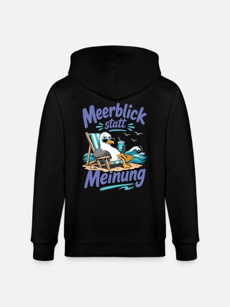 Möwe Meerblick statt Meinung Shirt - Stanley/Stella Unisex Bio-Kapuzenjacke CULTIVATOR - Schwarz