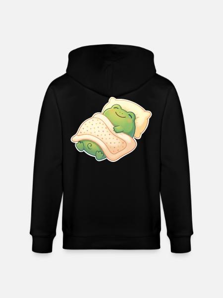 Frog Sleeping - Stanley/Stella CULTIVATOR  Unisex Organic Hooded Jacket - black