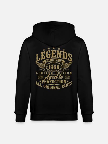 60e anniversaire 1966 Né 60 ans - Veste à capuche bio CULTIVATOR Stanley/Stella Unisexe - noir