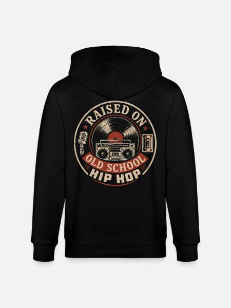 Opgegroeid met Old School Hip Hop | Retro Muziek - Stanley/Stella Uniseks bio-ziphoodie CULTIVATOR  - zwart