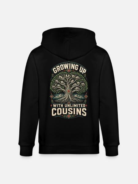 Hmong Growing Up With Unlimited Cousins - Stanley/Stella CULTIVATOR  Unisex Organic Hooded Jacket - black