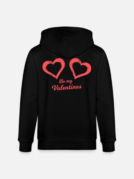 Be my Valentines Heart Brush - Stanley/Stella CULTIVATOR  Unisex Organic Hooded Jacket - black