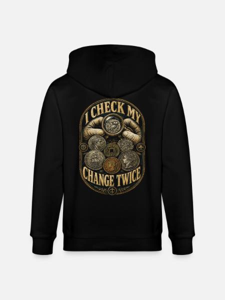 Coin Collector Numismatics Coin Collecting - Stanley/Stella CULTIVATOR  Unisex Organic Hooded Jacket - black
