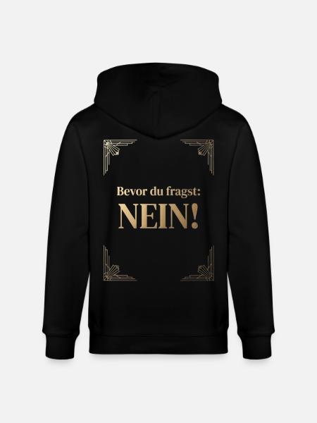 Bevor du fragst: Nein! - Stanley/Stella Unisex Bio-Kapuzenjacke CULTIVATOR  - Schwarz